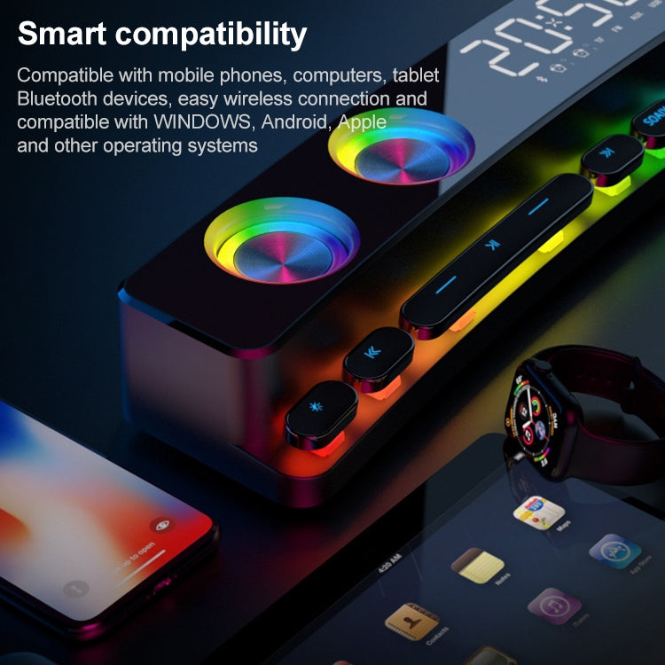 SOAIY SH39 Pulsante meccanico edizione aggiornata + Display a specchio + Sveglia orologio + Altoparlante Bluetooth per giochi domestici da tavolo con altoparlante grande, Upgraded Edition