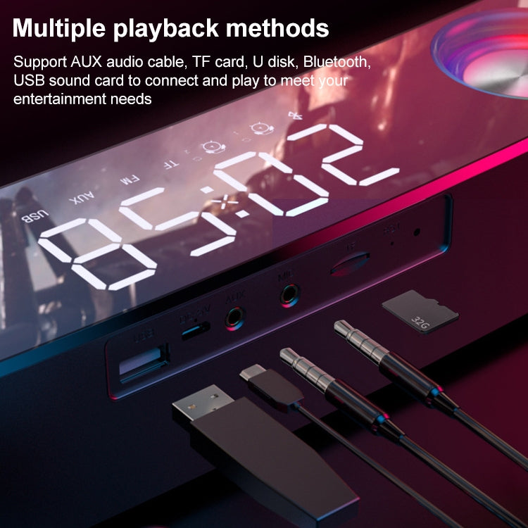 SOAIY SH39 Pulsante meccanico edizione aggiornata + Display a specchio + Sveglia orologio + Altoparlante Bluetooth per giochi domestici da tavolo con altoparlante grande, Upgraded Edition