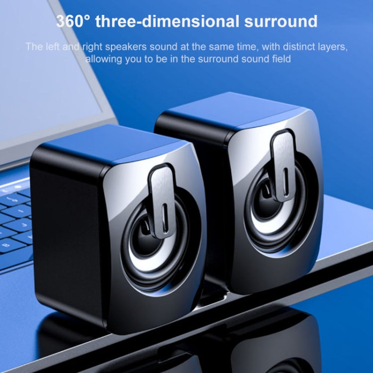 A2 USB 2.0 Mini altoparlante da tavolo per computer portatile non luminoso controllato da filo, Non-luminous