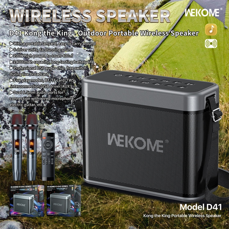 WEKOME D37 200W Altoparlante Bluetooth con cinturino portatile da esterno, D41