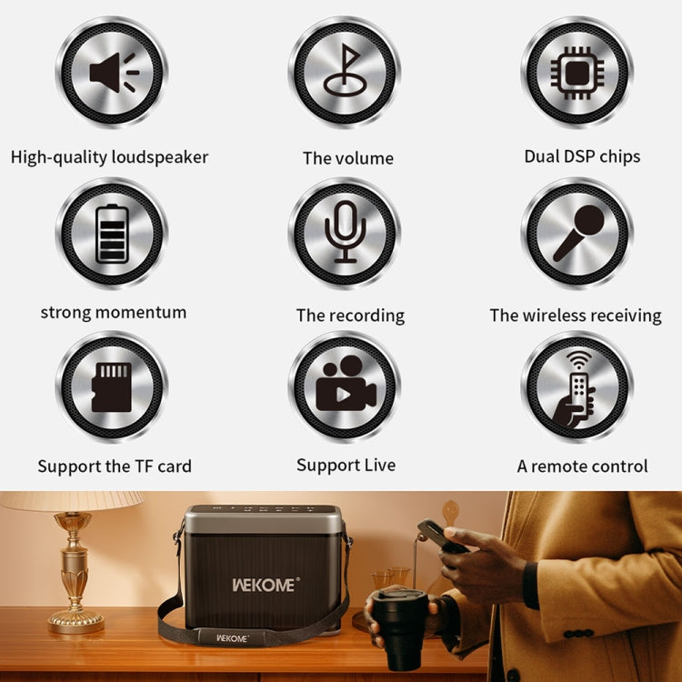 WEKOME D37 200W Altoparlante Bluetooth con cinturino portatile da esterno, D41