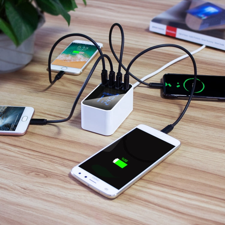 CDA30 20 W 3 porte USB + porte USB-C/Type-C Caricabatterie multifunzione con display LED, presa UK, UK Plug