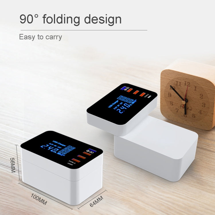 CDA33Q USB 3.0 QC 40 W + 3 porte USB + porte USB-C/Type-C Caricabatterie multifunzione con display LED, presa UK, UK Plug