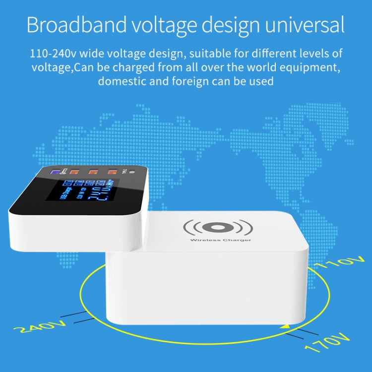 CDA33Q USB 3.0 QC 40 W + 3 porte USB + porte USB-C/Type-C Caricabatterie multifunzione con display LED, presa UK, UK Plug