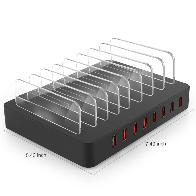 Caricabatterie intelligente X6 96W 2.4A 8 porte USB con cornice rimovibile, spina AU, AU Plug Black, AU Plug White