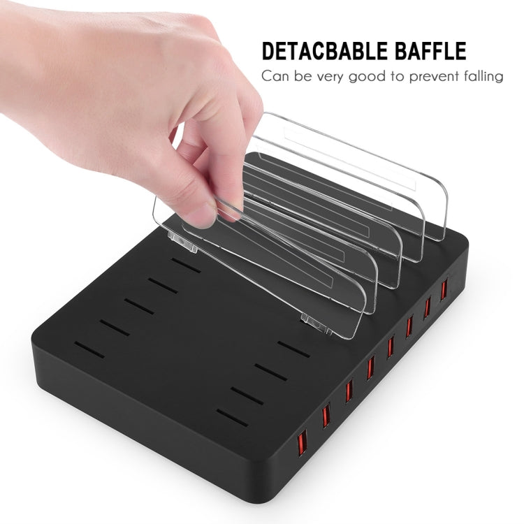 Caricabatterie intelligente X6 96W 2.4A 8 porte USB con cornice rimovibile, spina AU, AU Plug Black, AU Plug White