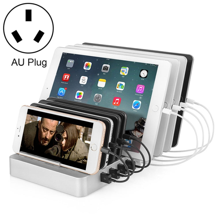 Caricabatterie intelligente X6 96W 2.4A 8 porte USB con cornice rimovibile, spina AU, AU Plug Black, AU Plug White