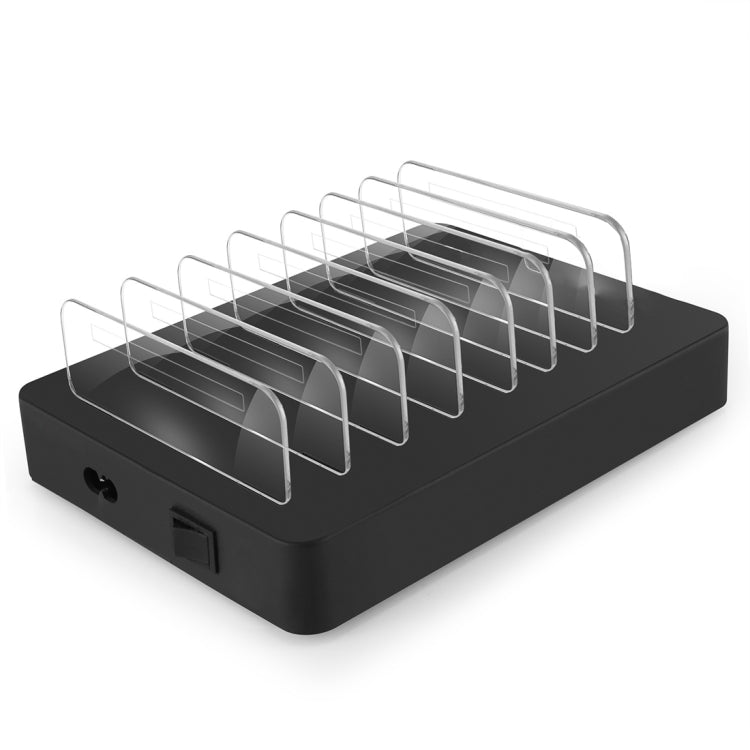 Caricabatterie intelligente X6 96W 2.4A 8 porte USB con cornice rimovibile, presa americana, US Plug Black, US Plug White