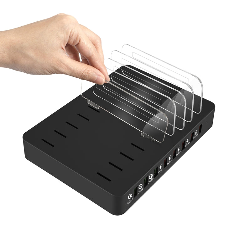 Caricatore intelligente X6S 110 W 3 porte USB QC 3.0 + 5 porte USB con cornice staccabile, presa americana, US Plug