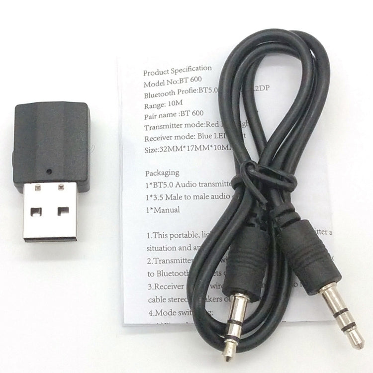 Adattatore per ricevitore e trasmettitore Bluetooth 5.0 2 in 1 audio wireless USB BT600, BT600 2 in 1