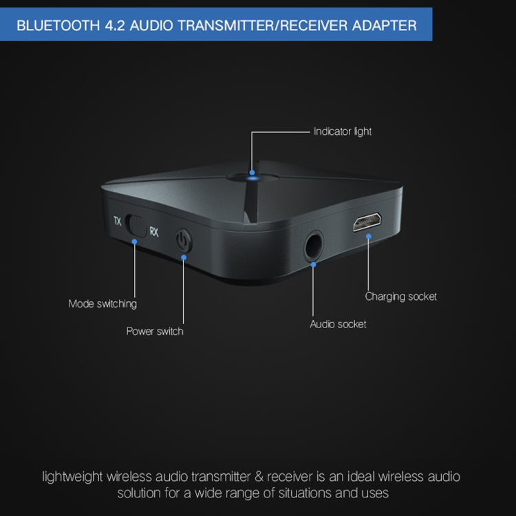 Adattatore per ricevitore e trasmettitore Bluetooth 4.2 audio wireless 2 in 1 KN319, KN319