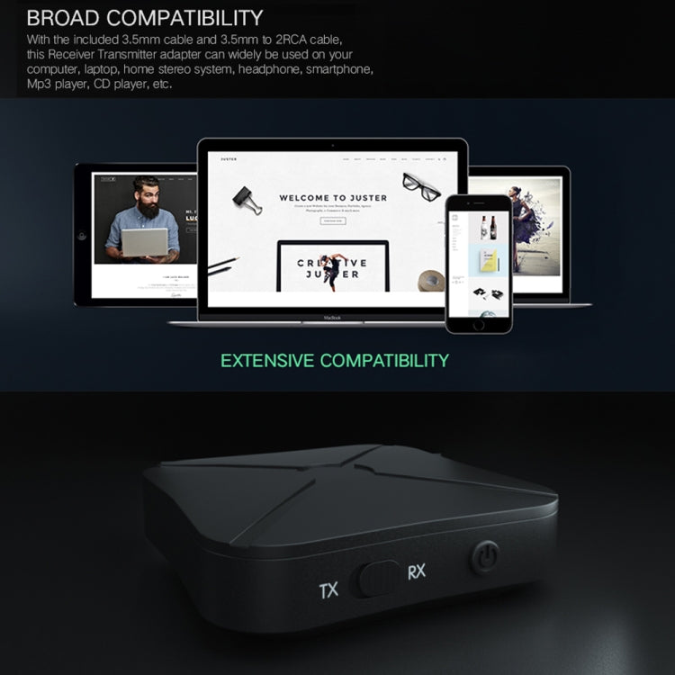 Adattatore per ricevitore e trasmettitore Bluetooth 4.2 audio wireless 2 in 1 KN319, KN319