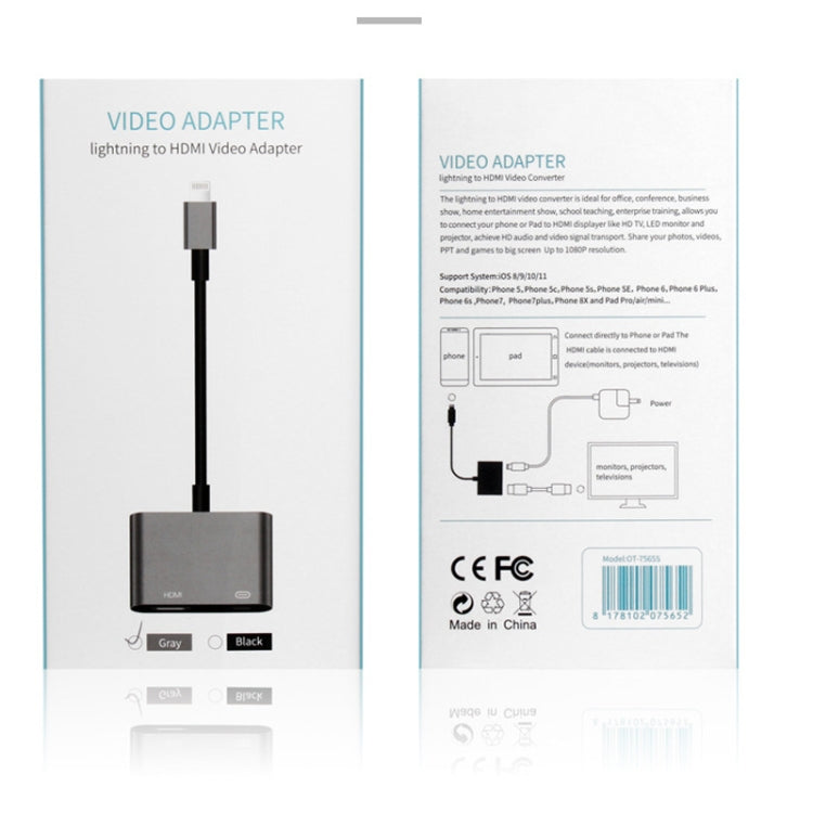 Cavo adattatore video per proiettore HDTV da 8 pin a HDMI 7565S per iPad, 7565S