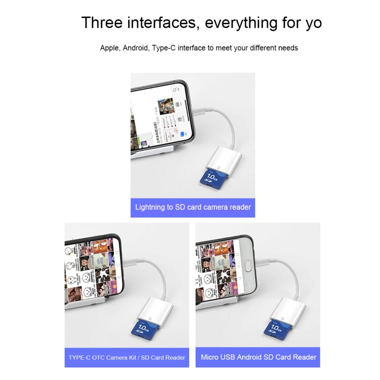 Adattatore per lettore di fotocamere da 8 pin a scheda SD NK105, compatibile con i sistemi IOS 9.1 e versioni successive, NK105