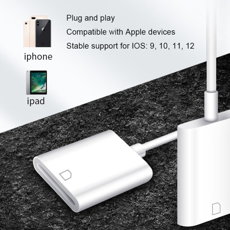 Adattatore per lettore di fotocamere da 8 pin a scheda SD NK105, compatibile con i sistemi IOS 9.1 e versioni successive, NK105