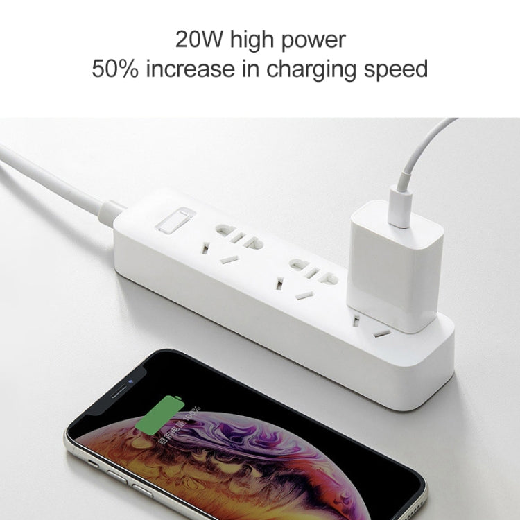 Caricabatterie da viaggio originale Xiaomi AD201 da 20 W con interfaccia singola USB-C / Type-C, versione a ricarica rapida, presa americana, 20W
