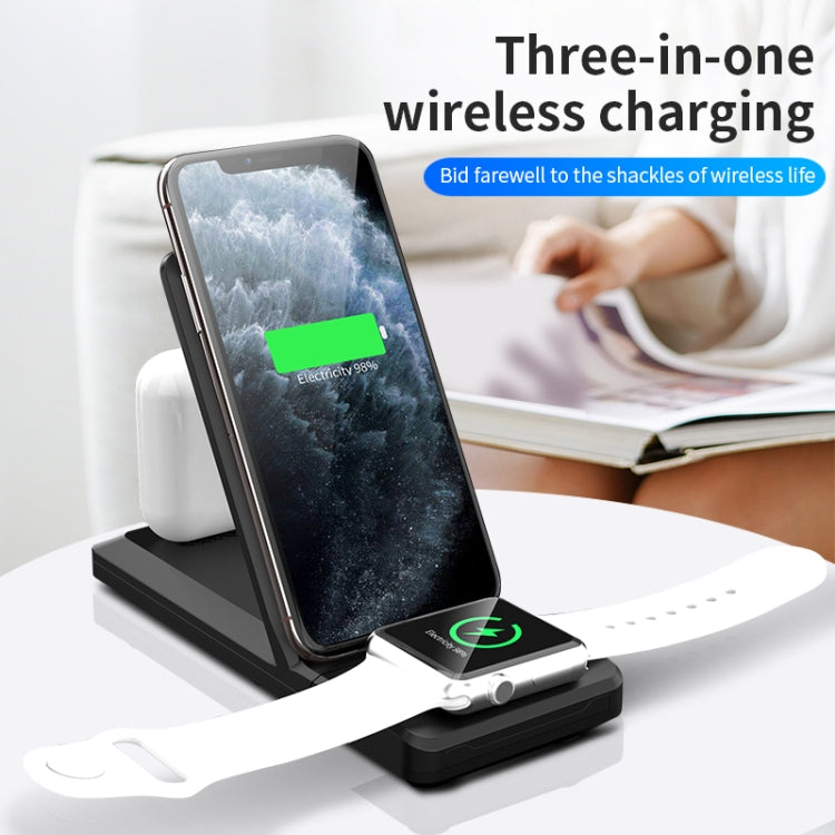 Caricabatterie wireless pieghevole portatile H6 3 in 1 per iPhone + iWatch + AirPods