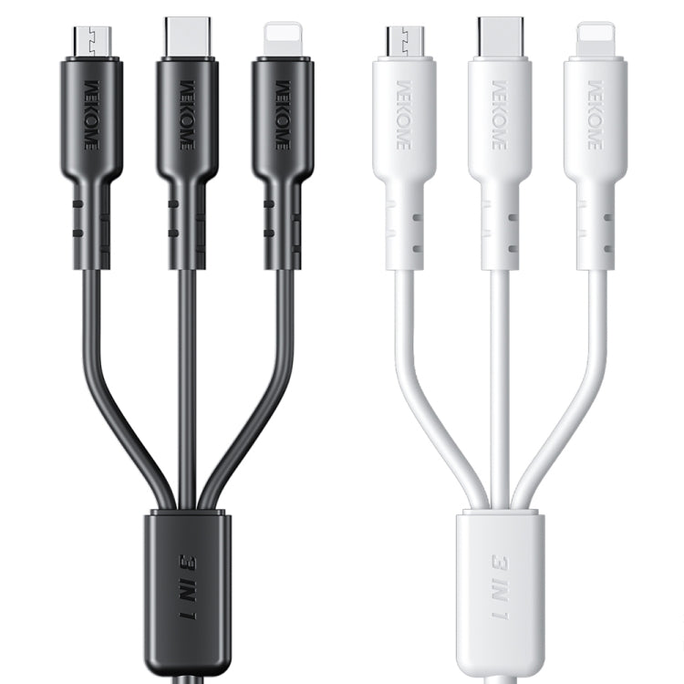 WEKOME WDC-02 Tidal Energy Series 3A USB a 8 Pin+Type-C+Micro USB 3 in 1 Cavo dati in PVC, Lunghezza: 1,2 m