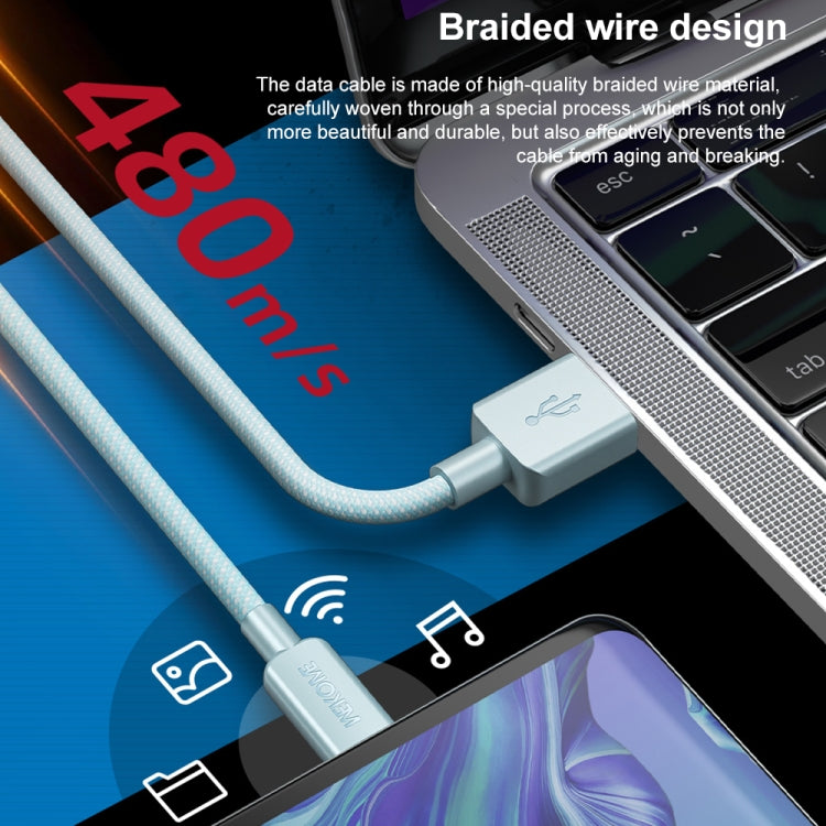 WEKOME WDC-03 Tidal Energy Series 2.4A Cavo dati intrecciato da USB a 8 pin, lunghezza: 1 m, USB to 8 Pin