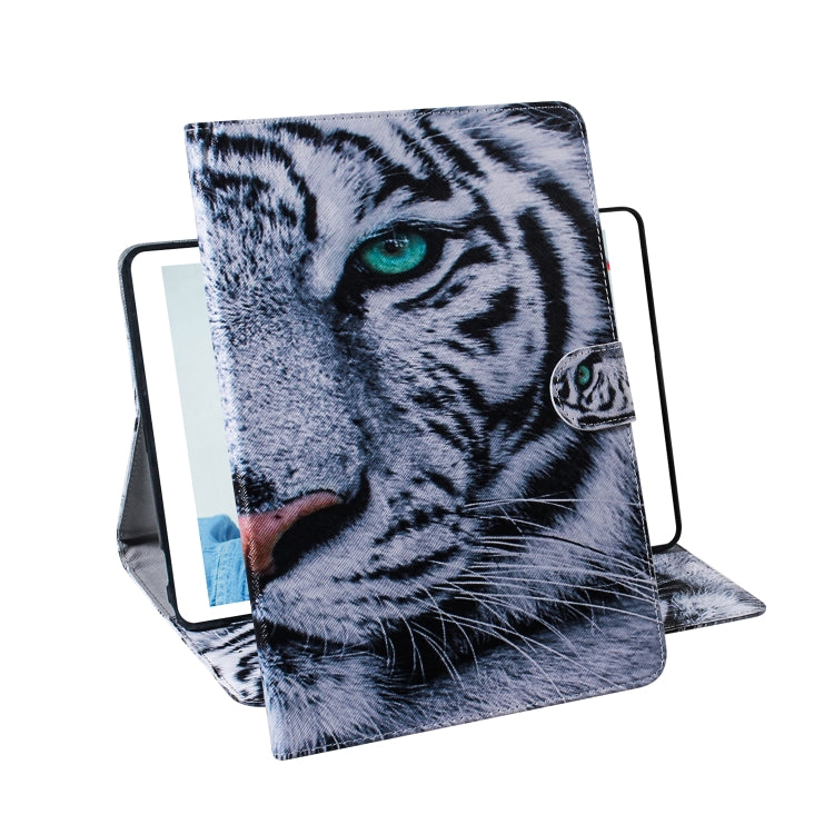 Custodia in pelle con chiusura orizzontale modello tigre per iPad Mini (2019) / 4/3/2/1, con supporto, slot per carte e portafoglio, For iPad Mini (2019) / 4 / 3 / 2 / 1
