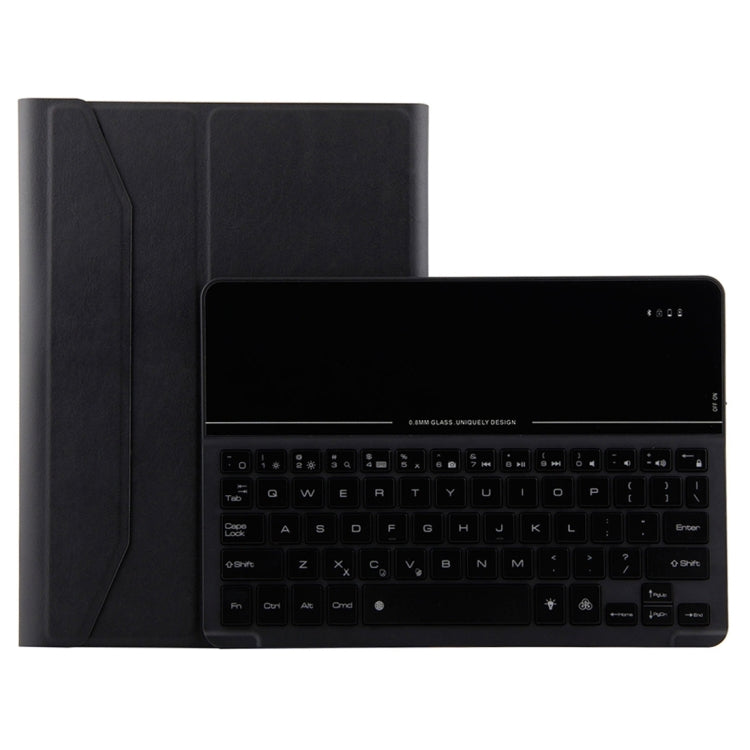 FT2068D Per iPad Air 2 e Air 1 / Pro 9,7 pollici e iPad 2017 e iPad 2018 Versione retroilluminata Texture pelle di agnello Custodia staccabile per tablet in pelle con tastiera Bluetooth in vetro temperato con slot per penna e funzione di supporto