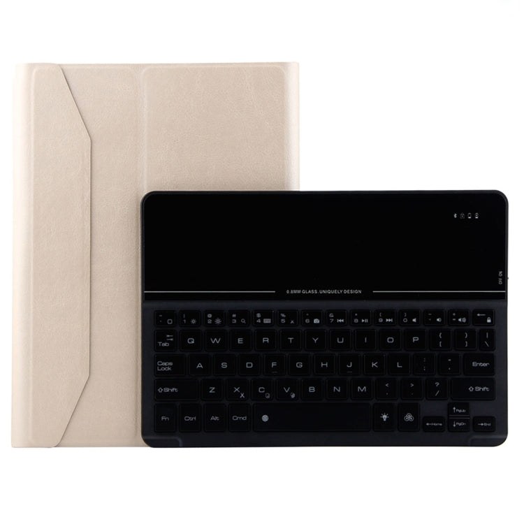 FT2068D Per iPad Air 2 e Air 1 / Pro 9,7 pollici e iPad 2017 e iPad 2018 Versione retroilluminata Texture pelle di agnello Custodia staccabile per tablet in pelle con tastiera Bluetooth in vetro temperato con slot per penna e funzione di supporto