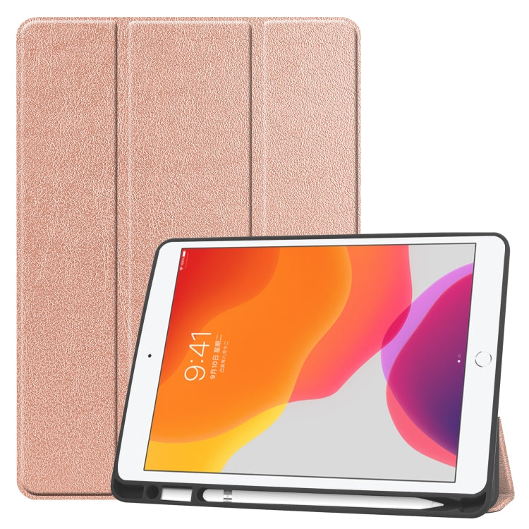 Per iPad 10.2 2021/2020/2019 Custer Texture Custodia in pelle Smart TPU con vibrazione orizzontale con funzione di sonno/sveglia e supporto triplo pieghevole e slot per penna, For iPad 10.2