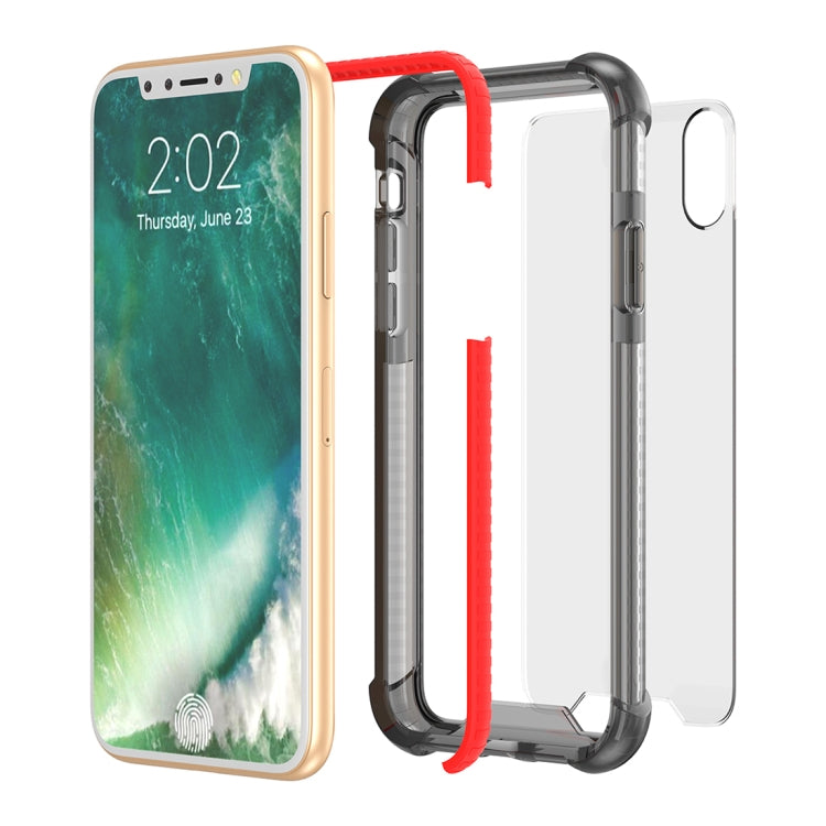 Per iPhone X / XS PC + Custodia protettiva con cover posteriore protettiva antigoccia in TPU