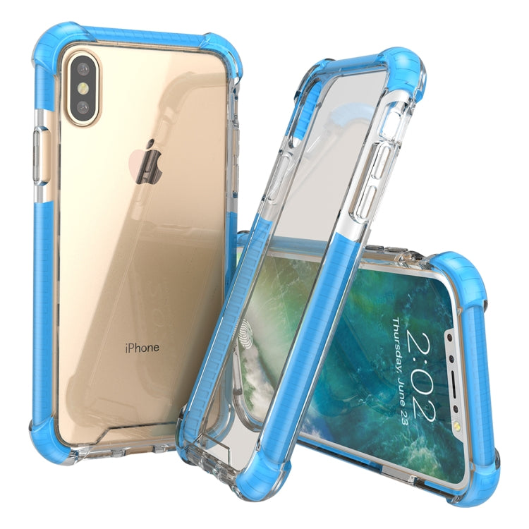 Per iPhone X / XS PC + Custodia protettiva con cover posteriore protettiva antigoccia in TPU