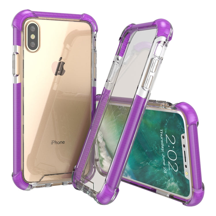Per iPhone X / XS PC + Custodia protettiva con cover posteriore protettiva antigoccia in TPU