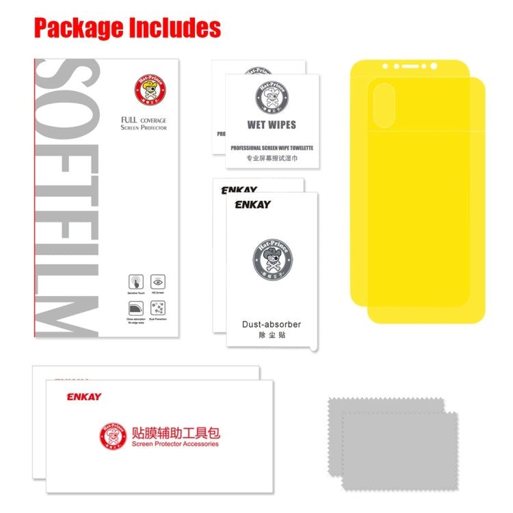 ENKAY Hat-Prince 3D Pellicola idrogel antideflagrante Protezione schermo intero anteriore + posteriore per iPhone X / XS, iPhone X / XS