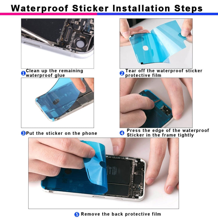 100 adesivi adesivi impermeabili con cornice LCD per iPhone XS, 100 PCS for iPhone XS