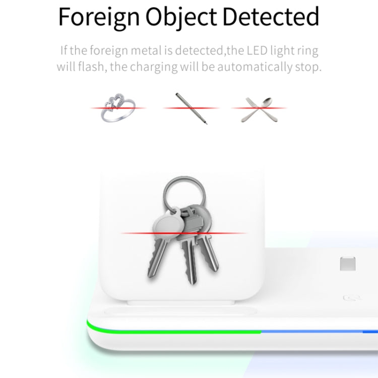 Caricabatterie wireless magnetico verticale Z5 QI per telefoni cellulari, Apple Watch e AirPods / Xiaomi Redmi AirDots, con luce ad anello tattile, Z5