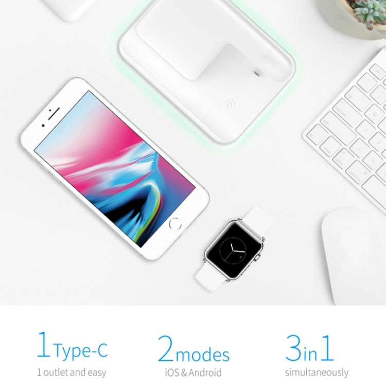 Caricabatterie wireless magnetico verticale Z5 QI per telefoni cellulari, Apple Watch e AirPods / Xiaomi Redmi AirDots, con luce ad anello tattile, Z5
