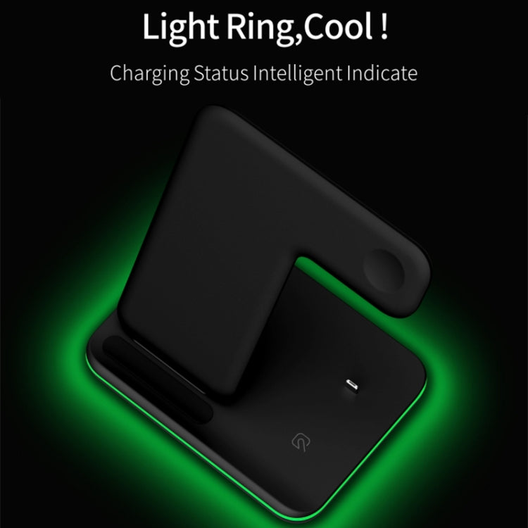 Caricabatterie wireless magnetico verticale Z5 QI per telefoni cellulari, Apple Watch e AirPods / Xiaomi Redmi AirDots, con luce ad anello tattile, Z5