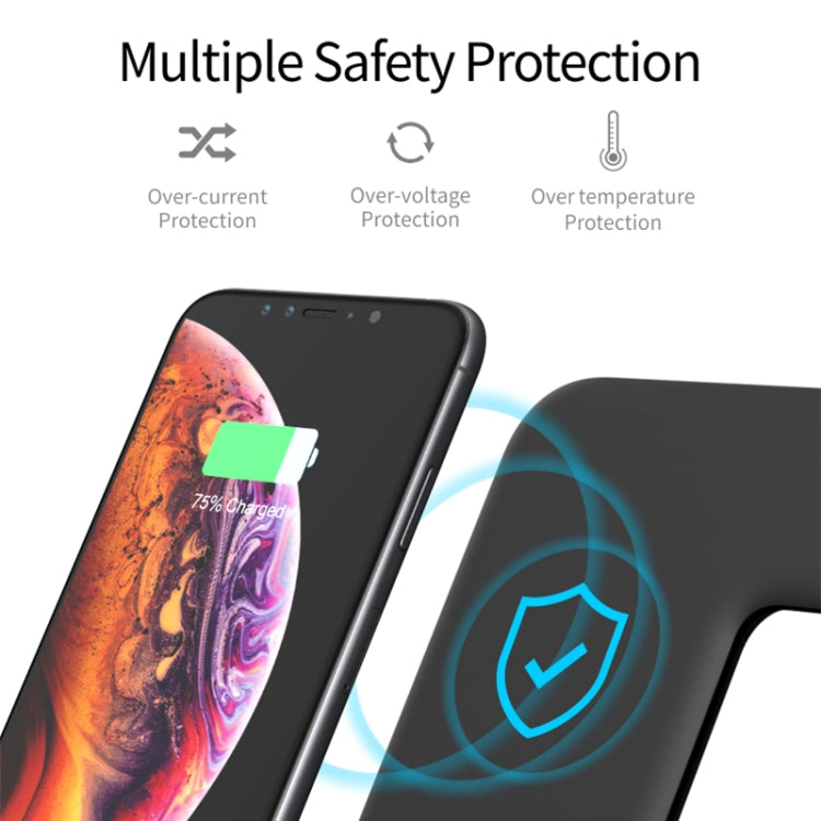 Caricabatterie wireless magnetico verticale Z5 QI per telefoni cellulari, Apple Watch e AirPods / Xiaomi Redmi AirDots, con luce ad anello tattile, Z5