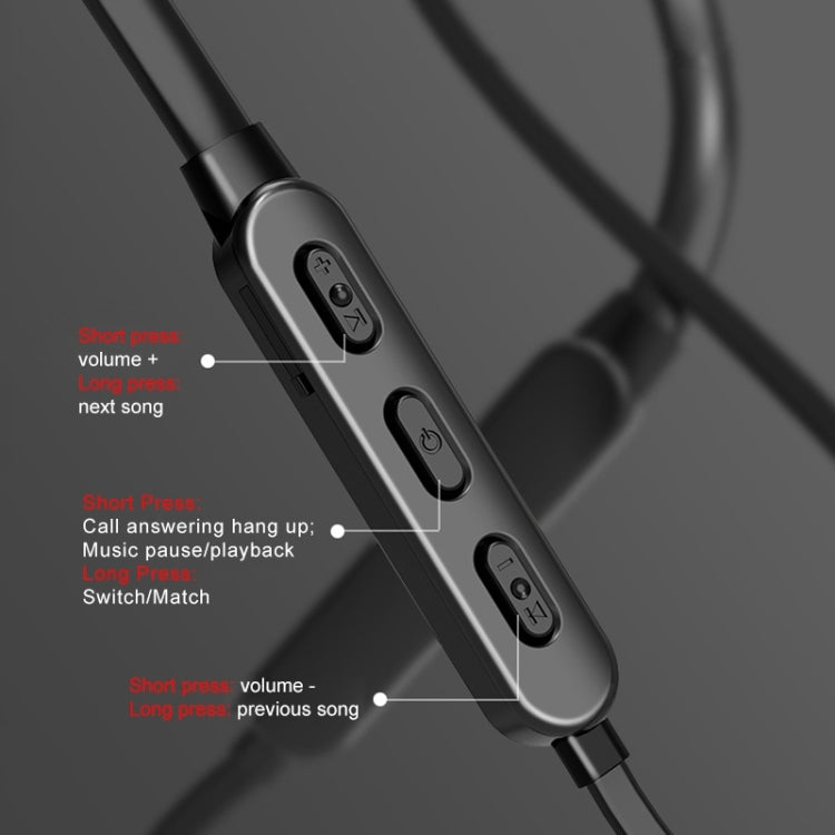 Auricolare sportivo Bluetooth da collo con filo tondo Bluetooth 5.1 con funzione magnetica, Black, Red, Sky Blue, White