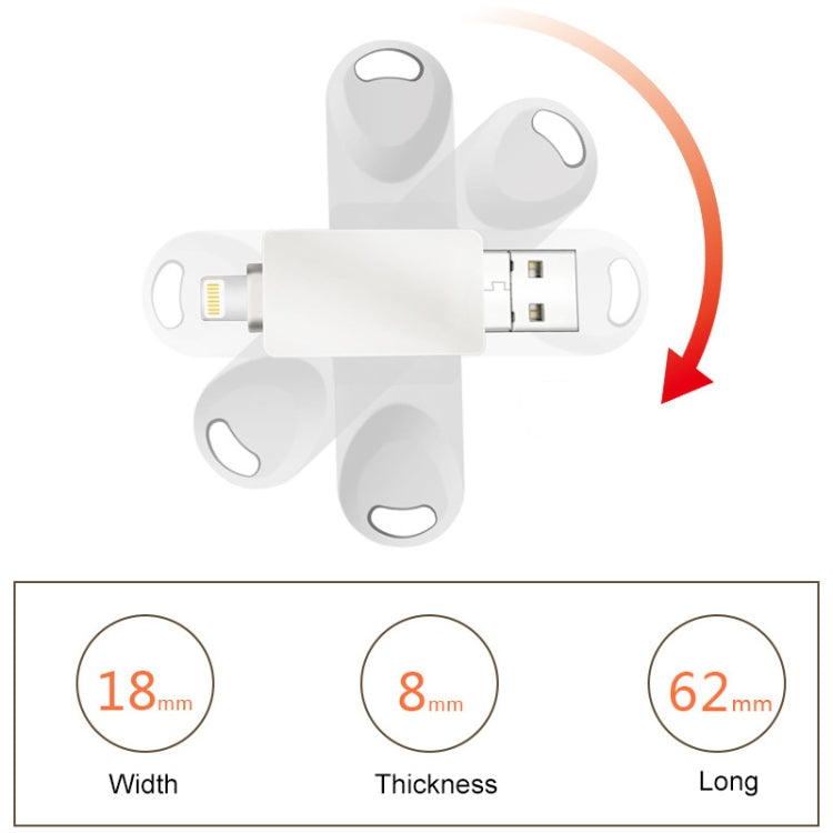 S29 Disco flash Twister in metallo 3 in 1 da 128 GB Micro USB + USB + 8 pin, 128GB