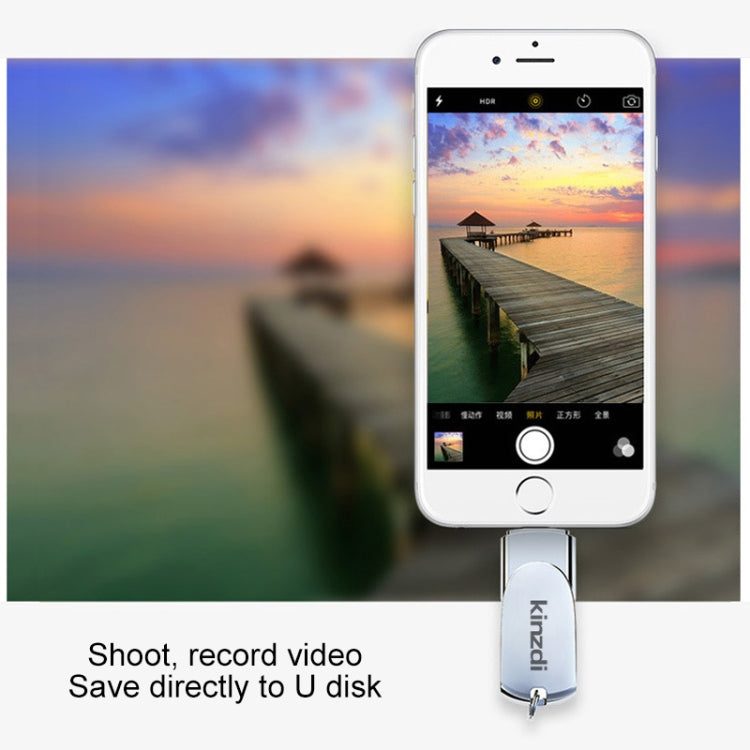 Kinzdi 32 GB USB + interfaccia 8 pin Metal Twister Flash U Disk, 32GB USB + 8 Pin Silver