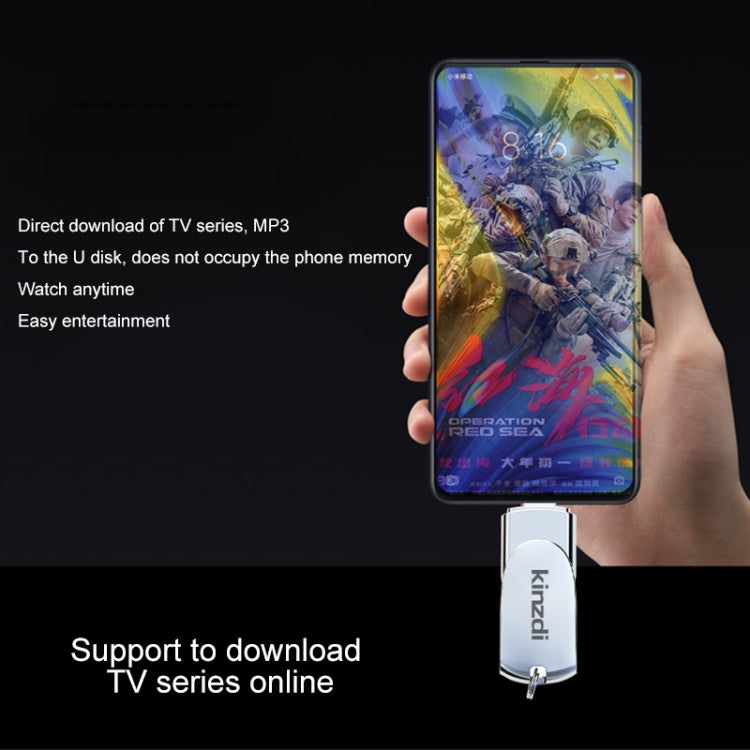 Kinzdi 32 GB USB + interfaccia 8 pin Metal Twister Flash U Disk, 32GB USB + 8 Pin Silver
