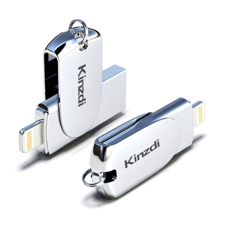 Kinzdi 32 GB USB + interfaccia 8 pin Metal Twister Flash U Disk, 32GB USB + 8 Pin Silver
