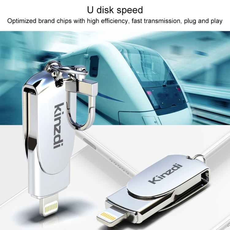 Kinzdi 32 GB USB + interfaccia 8 pin Metal Twister Flash U Disk, 32GB USB + 8 Pin Silver