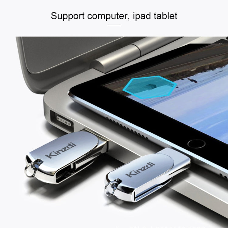 Kinzdi 32 GB USB + interfaccia 8 pin Metal Twister Flash U Disk, 32GB USB + 8 Pin Silver