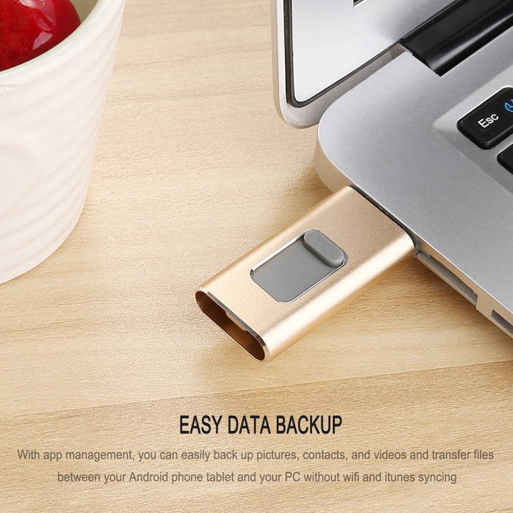 Richwell Disco flash push-pull in metallo 3 in 1 128G Type-C + 8 pin + USB 3.0 con funzione OTG
