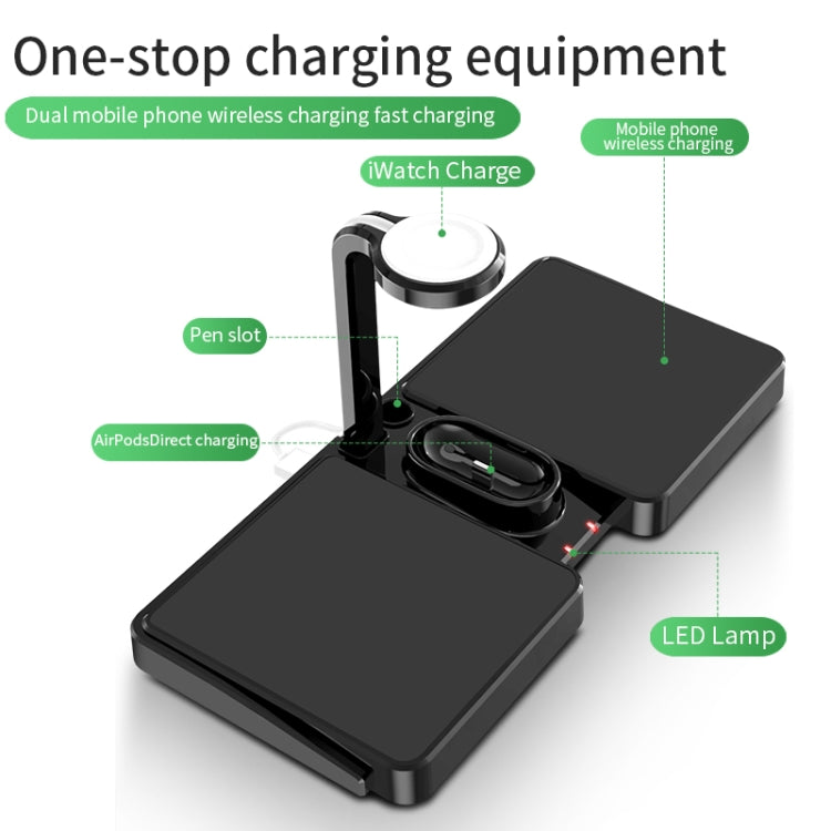 K04 Caricabatterie wireless standard Qi 4 in 1 da 10 W per telefoni cellulari, iWatch e AirPods