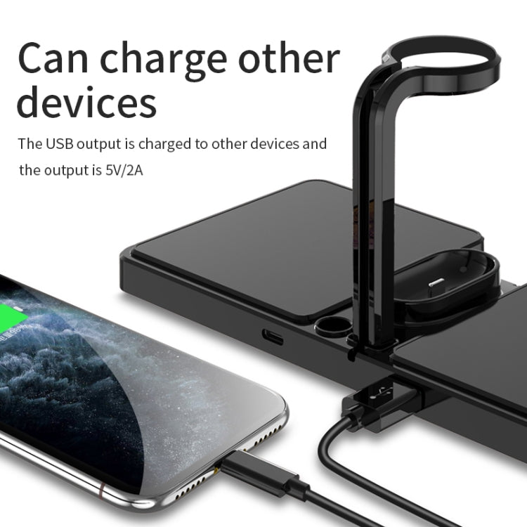 K04 Caricabatterie wireless standard Qi 4 in 1 da 10 W per telefoni cellulari, iWatch e AirPods