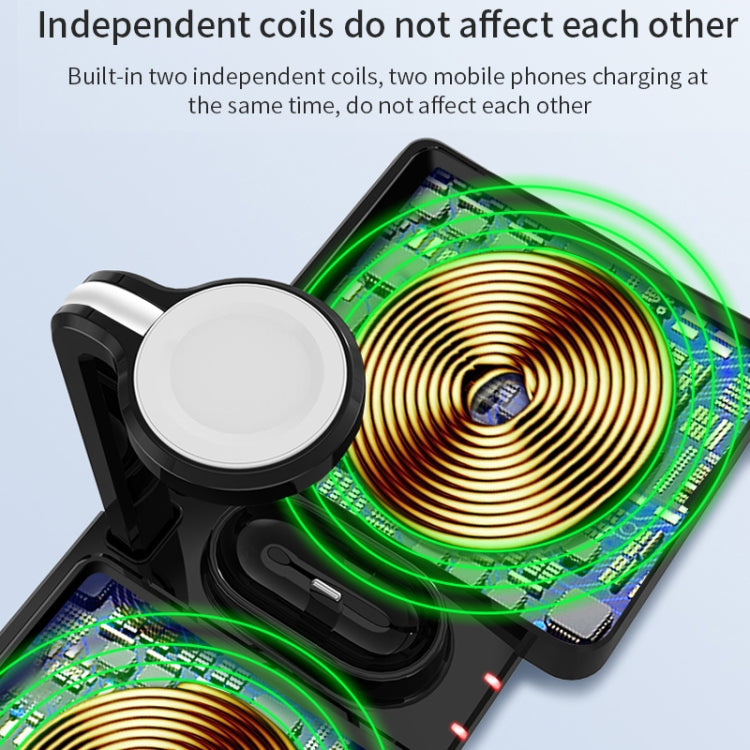 K04 Caricabatterie wireless standard Qi 4 in 1 da 10 W per telefoni cellulari, iWatch e AirPods
