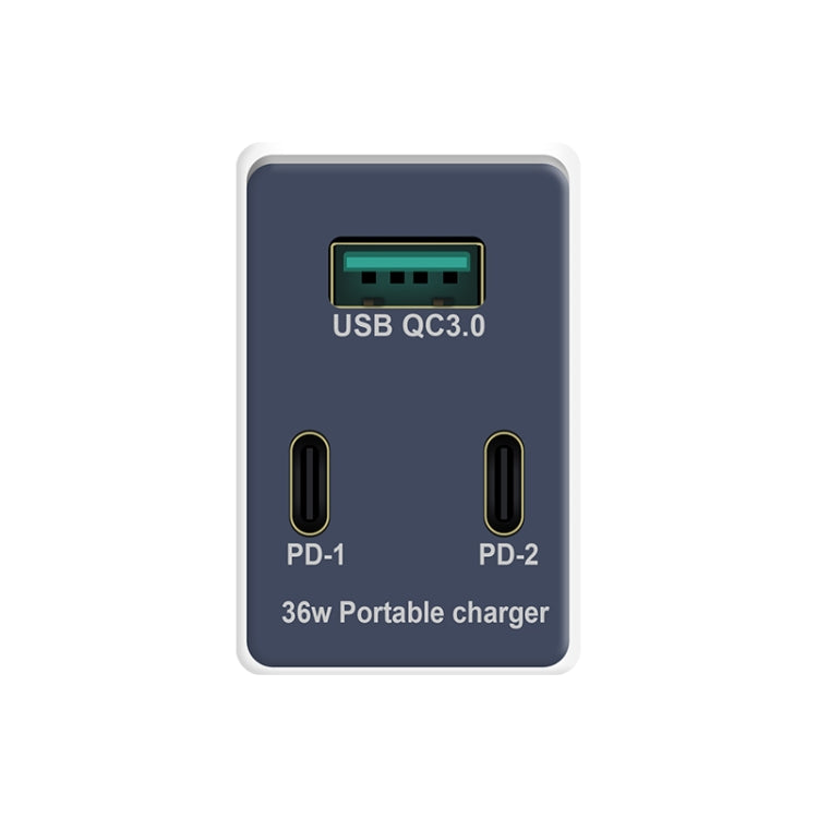 WLX-X3 Caricatore USB multifunzione portatile pieghevole da 36 W a 90 gradi, presa americana