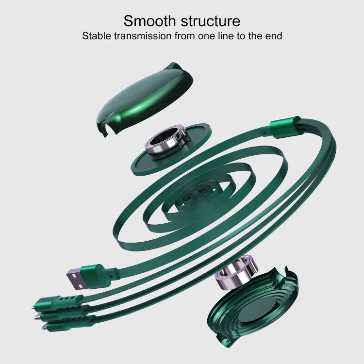WK WDC-124 3A 3 in 1 8 pin + tipo C / USB-C + cavo dati di ricarica telescopico serie Micro USB Bona, lunghezza: 1,5 m