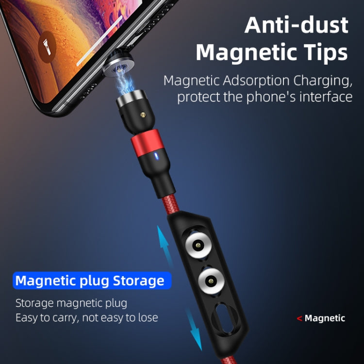 Cavo di ricarica magnetico girevole intrecciato in nylon da USB a 8 pin da 1 m 2 A, 1m 8 Pin
